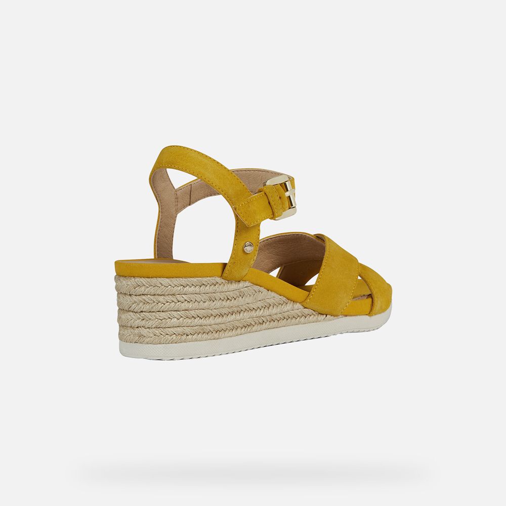 Geox Sandals Yellow Ischia - Geox Womens Shoes - FJYBNW384